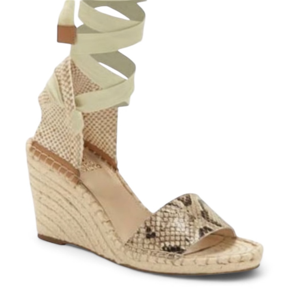 Vince Camuto Levernta Ankle Wrap Espadrilles Wedge Sandals Size 7